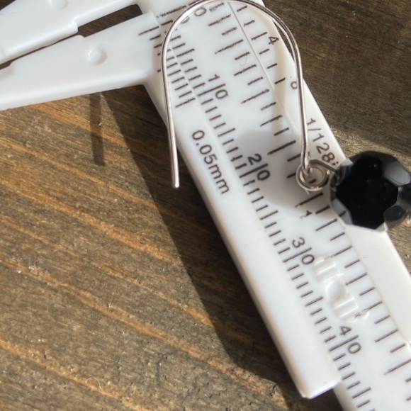 Black Onyx drops dangle earrings/manifesting grounding and protection - Picture 3 of 7